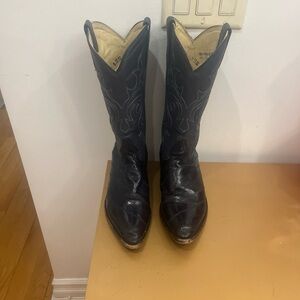 Los Altos Eel Skin and Leather Cowboy Boots USA size 11EE Mexico size 30